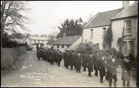 A funeral procession in Hatch Beauchamp. Funerals were important occasions in Somerset village life.