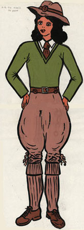 Land Army girl in uniform, 1942.