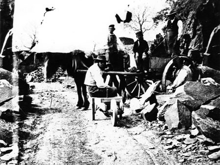 A Mendip stone quarry c.1890.